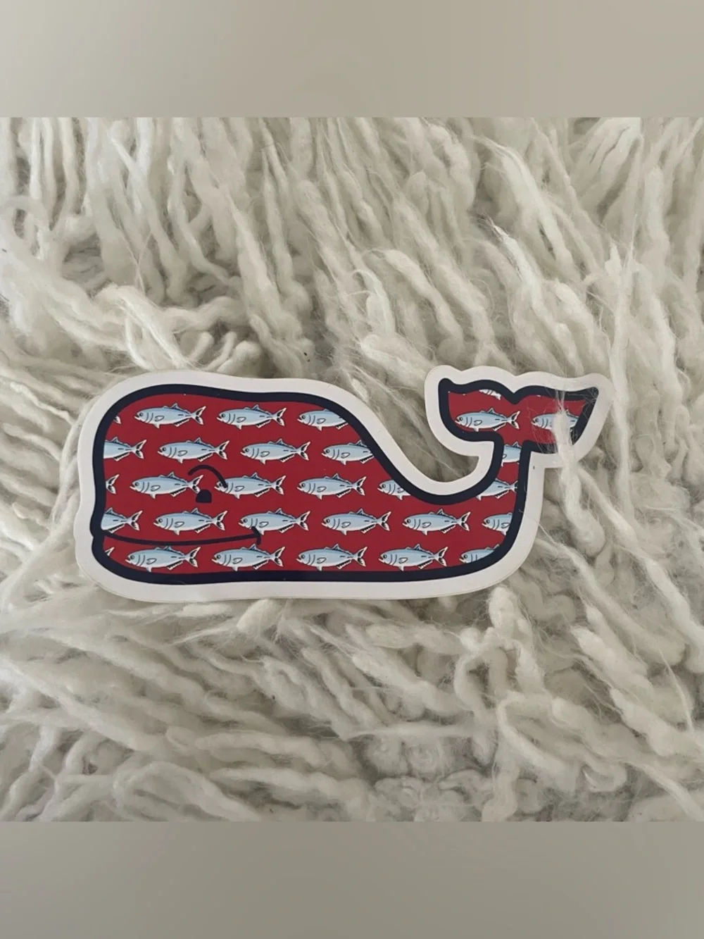 Vineyard Vines Red Whale Sticker – Fish Pattern